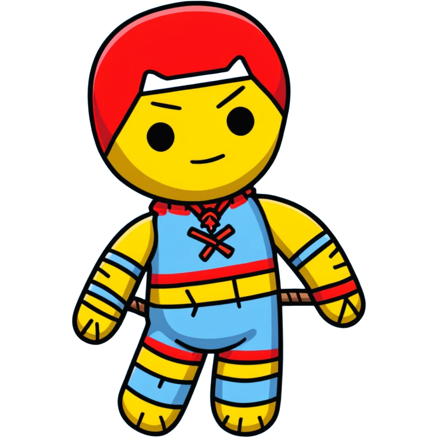 carolina blue and red voodoo doll emoji