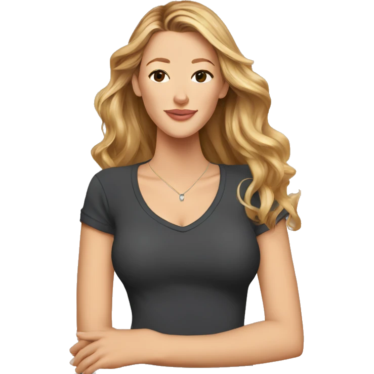 blake lively cartoon wearing tee emoji