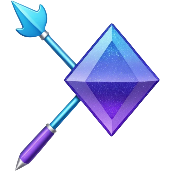 Glitter Roxo e Ciano Flecha emoji