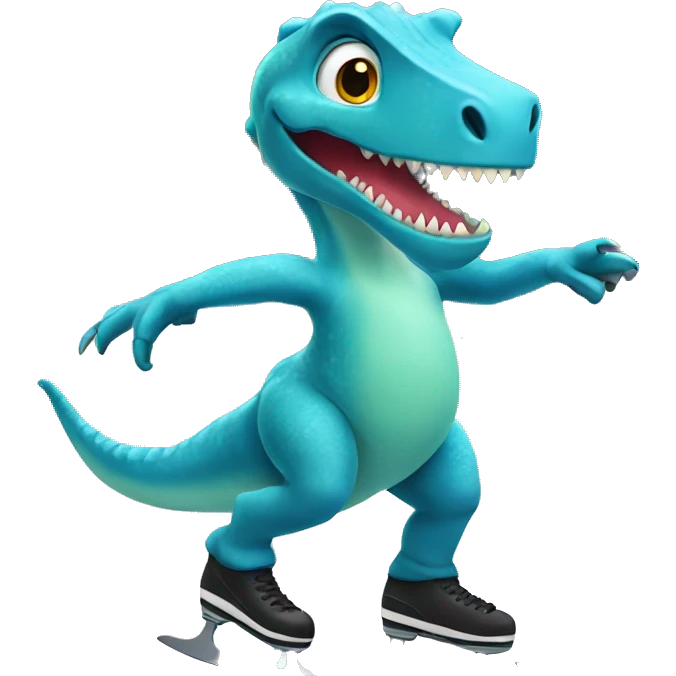 Ice skating dinosaur  emoji