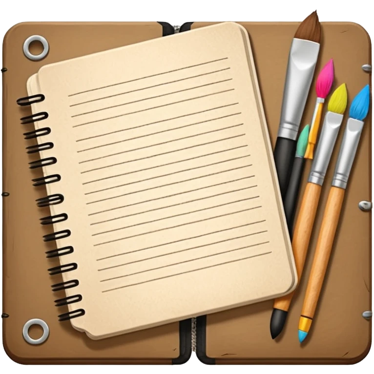 Sketchbook with brushes emoji