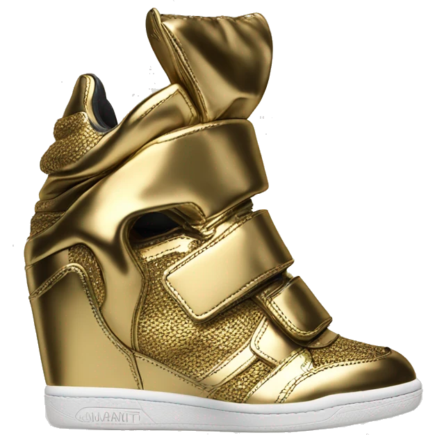isabel marant wedge sneakers gold emoji