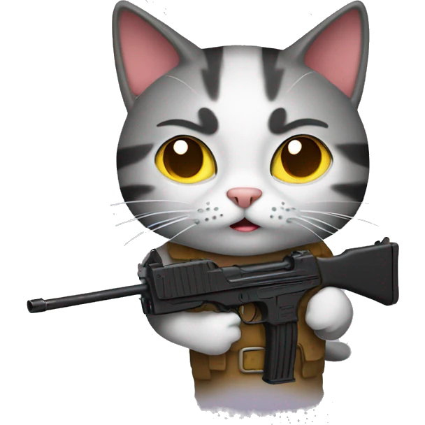 Cat with gun emoji