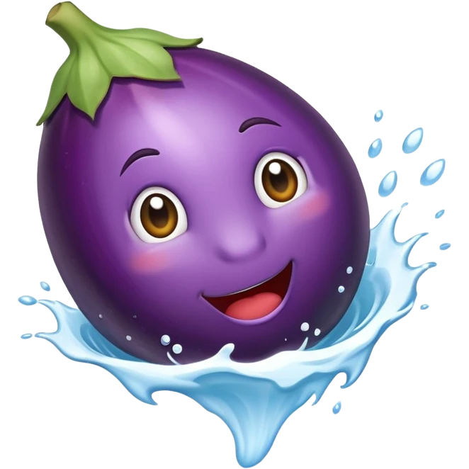 eggplant squirting white water emoji