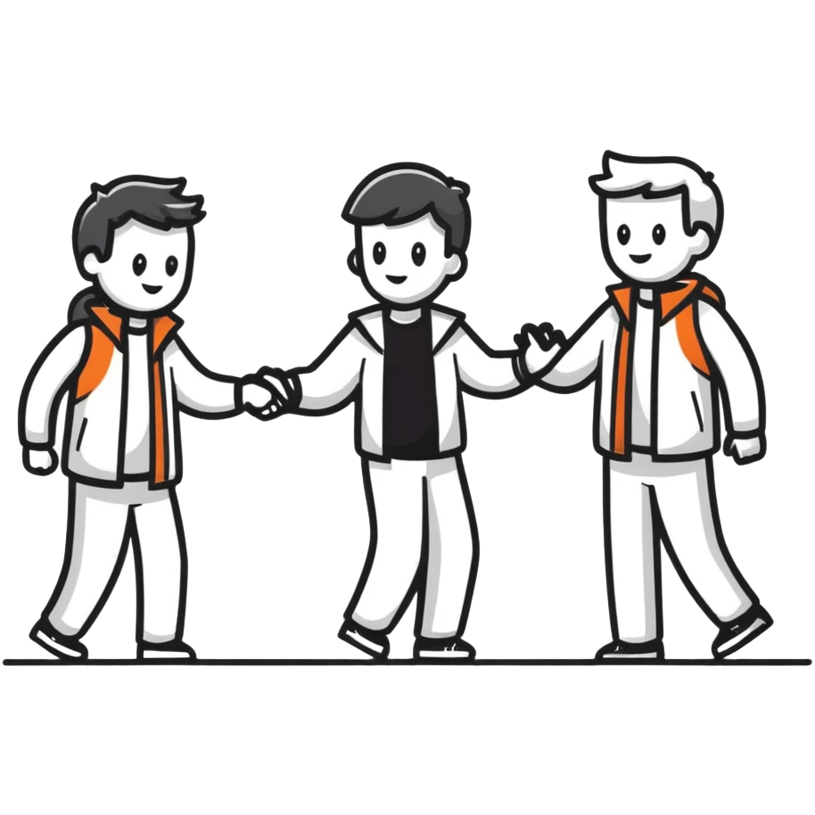 team high-fiving each other emoji