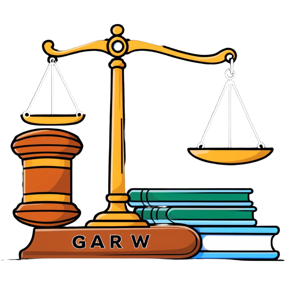 Gavel with law book and scales emoji
