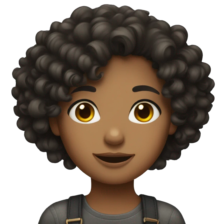 Curly dark haired girl emoji