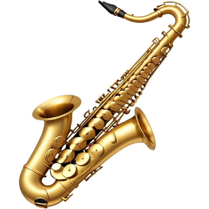 Cinematic Realistic Saxophone, smooth, curving brass body with a golden finish, soft reflections of warm light catching the details, a player’s fingers carefully pressing the keys, glowing with a jazzy, atmospheric charm. emoji