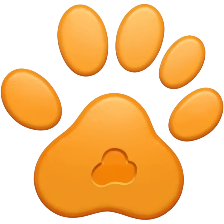 a very light pale pastel yellow-orange pawprint emoji