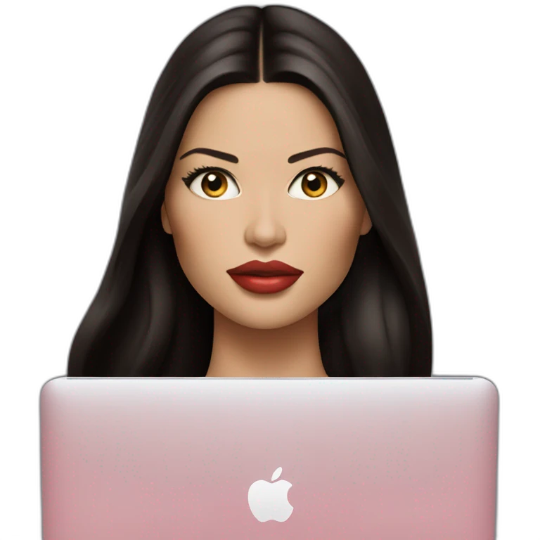adriana-lima-with-a-macbook emoji