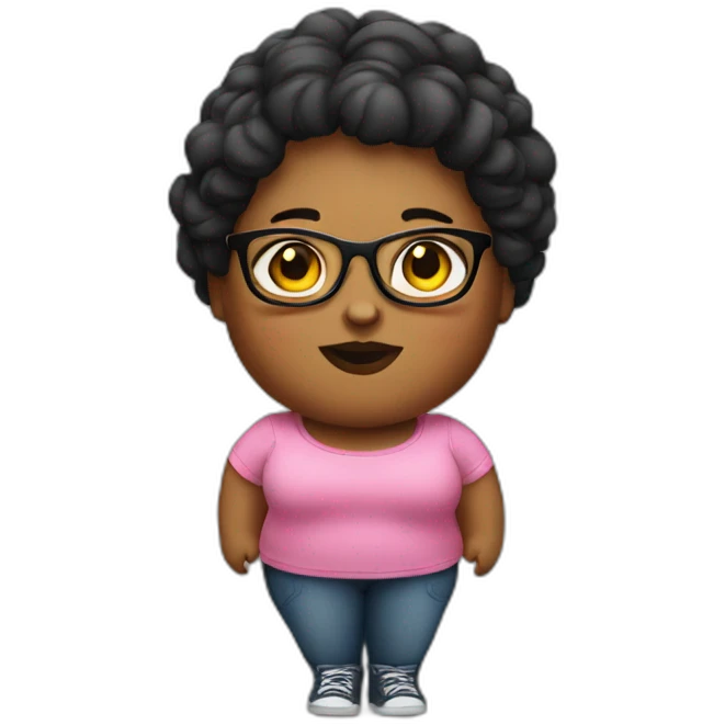 Big fat girl wearing glasses emoji