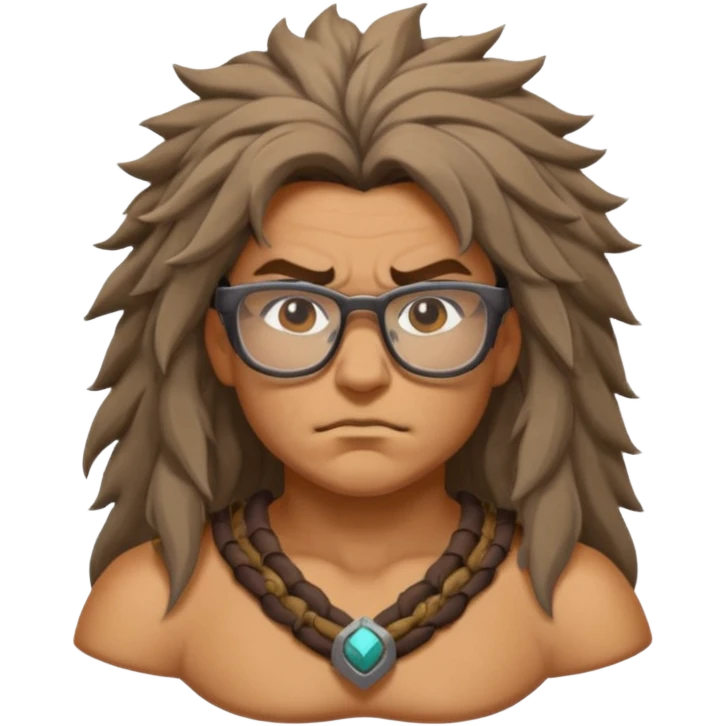 Glasses-Wearing wild Warrior bust emoji