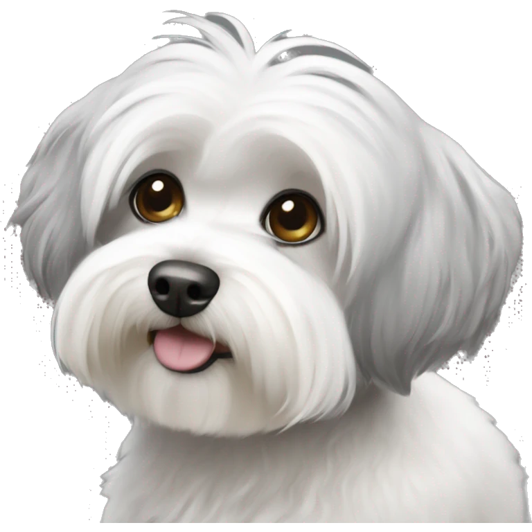 Havanese  bichon white and Grey emoji