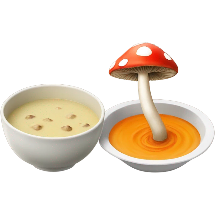 Mushroom with a Boul of soup emoji