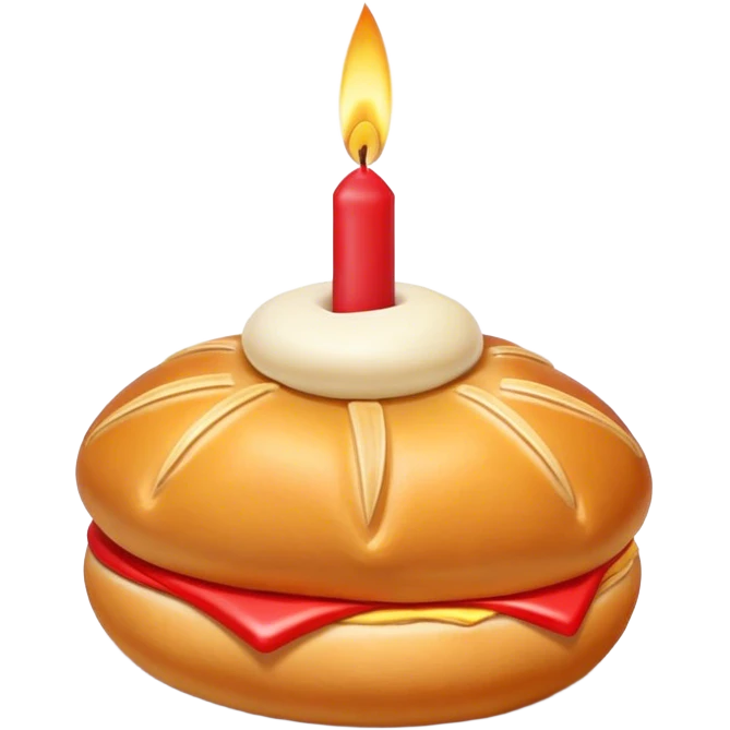 Russian pirozhki with birthday candle emoji