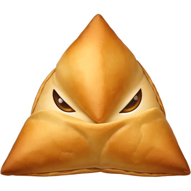 Create an emoji of rye Indian snack samosa . The emoji should have only one samosa at a time emoji