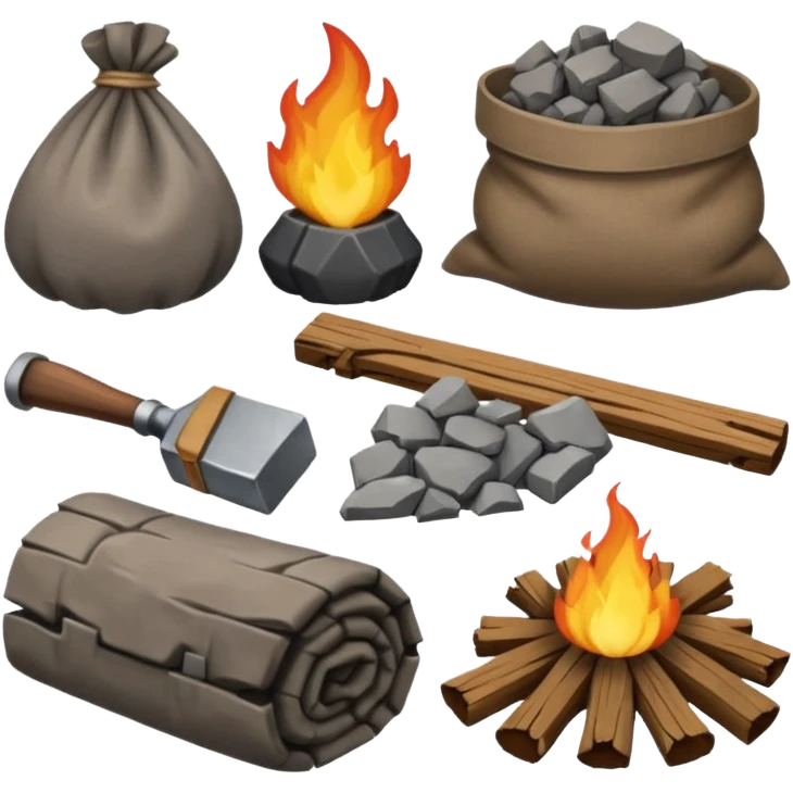 Create me 50 unique emojis based on the video game Rust for DUBS Gaming Discord. emoji