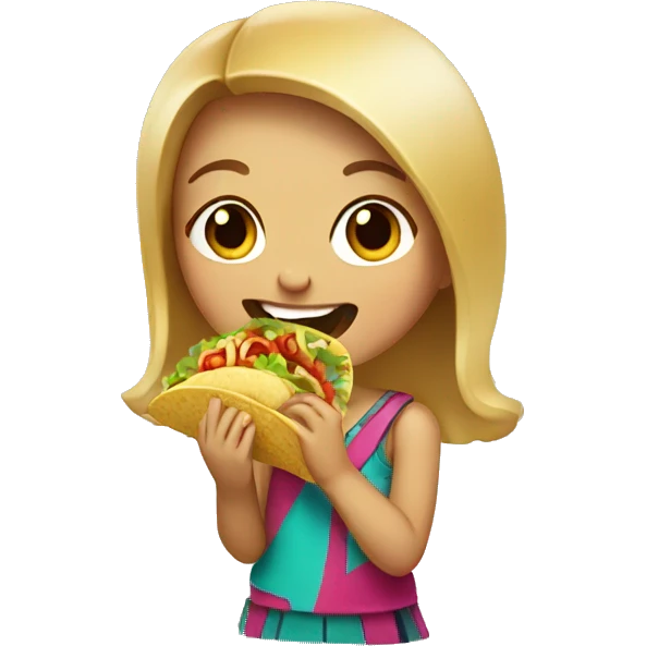 Girl eating taco emoji