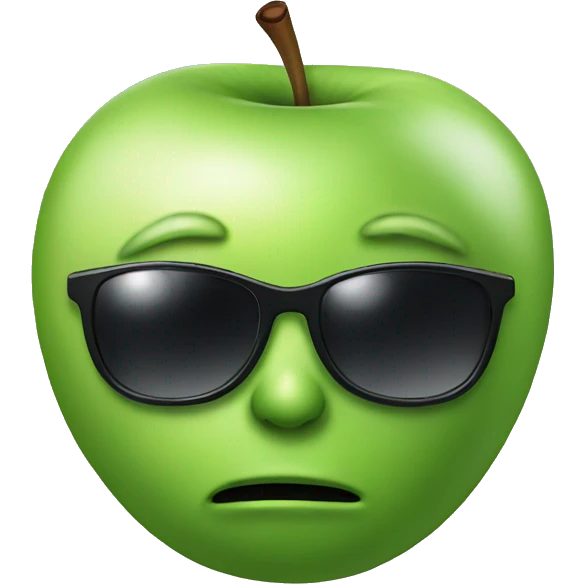 apple alien emoji, but with sunglasses  emoji