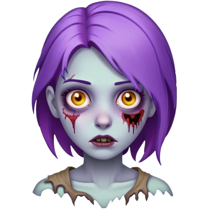 girl zombie with purple hair emoji