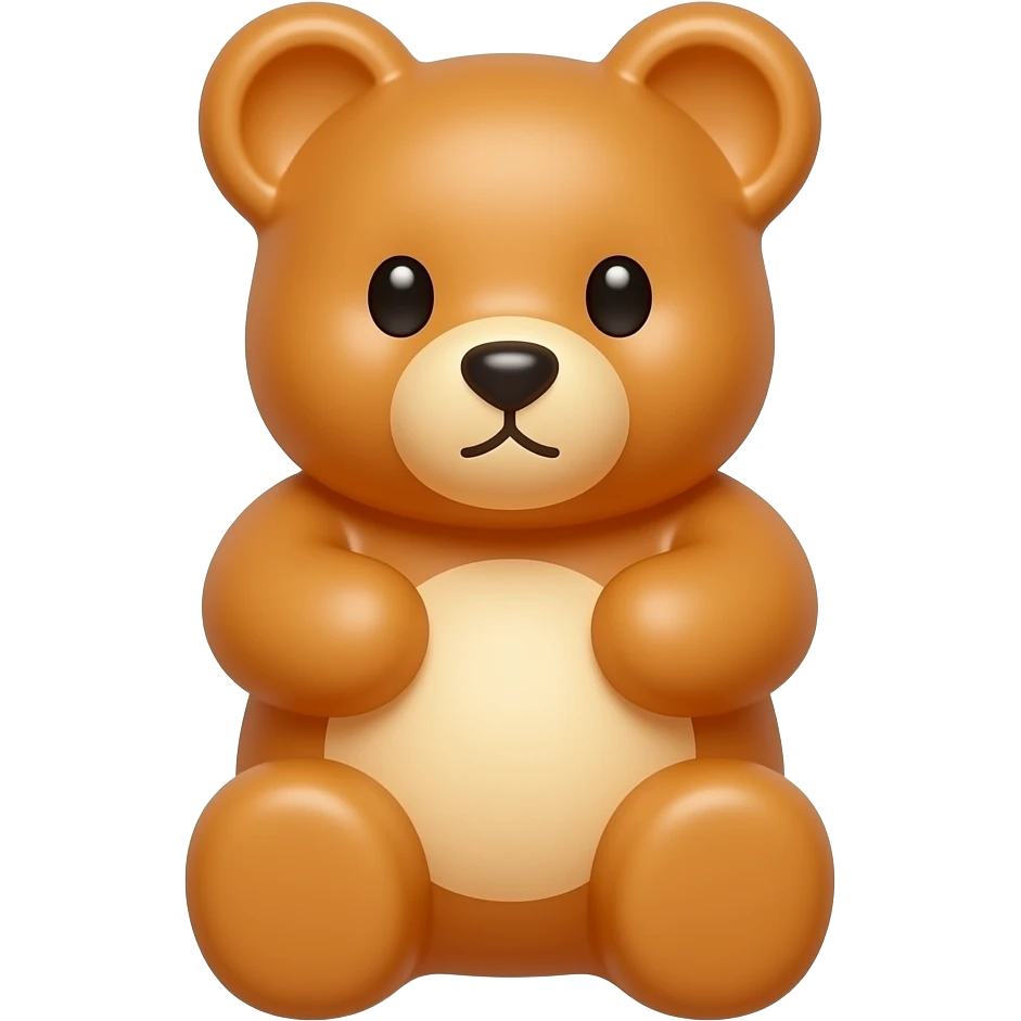 pastel light orange realistic gummmy bear emoji