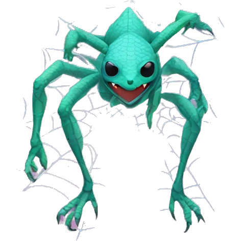 futuristic high tech lizard on a spider's web emoji