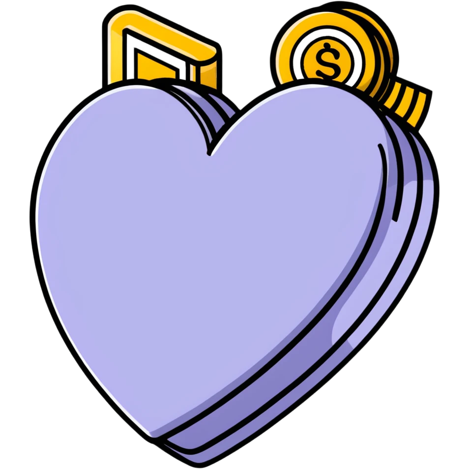 heart and coin emoji
