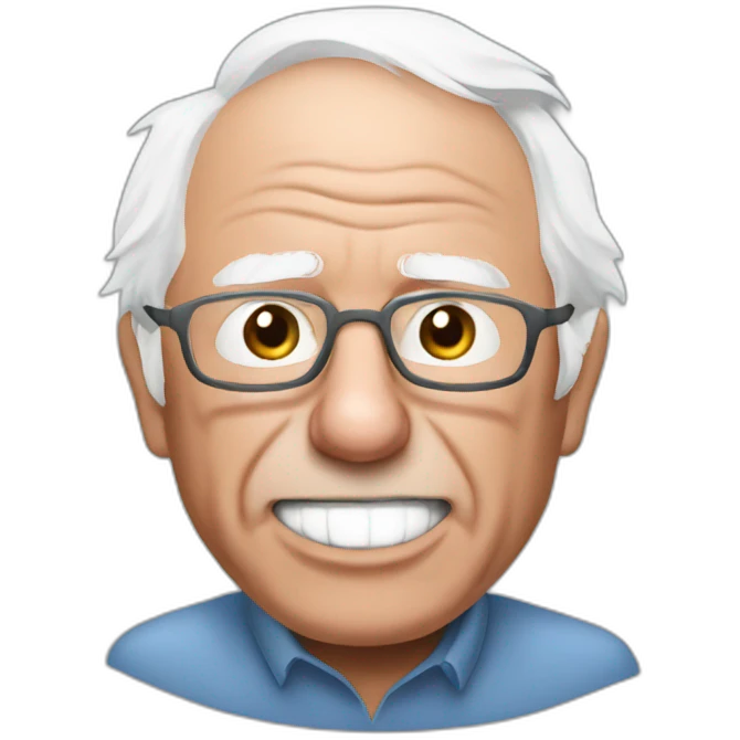 bernie sanders with mouth mask emoji