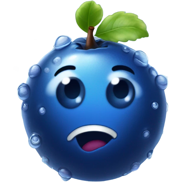 glossy blueberry, wet emoji