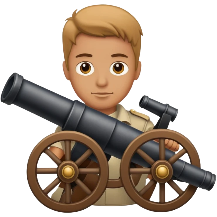 Man holding a cannon emoji