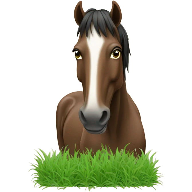 Horse eating grass emoji