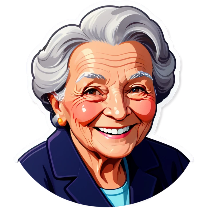 smiling elderly woman portrait emoji