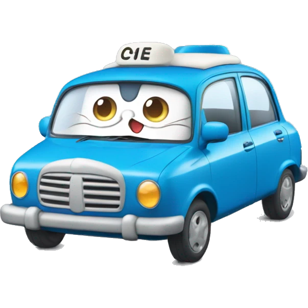 Doraemon drving car emoji