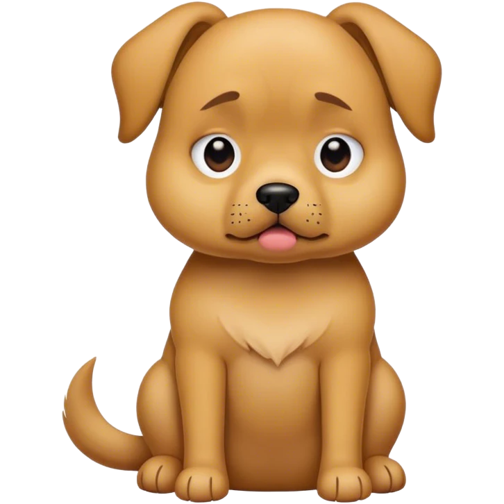 Dog pouting while sitting  emoji