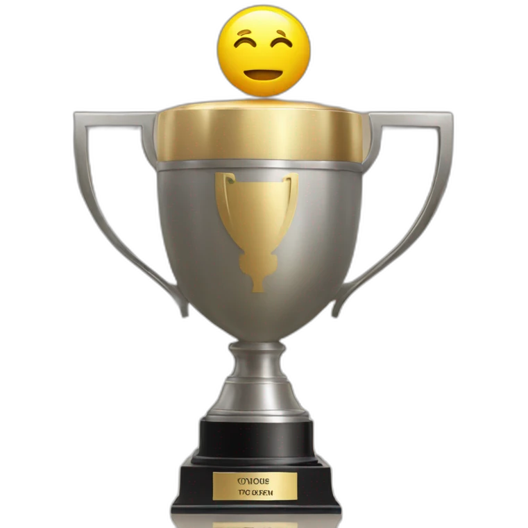 trophy with youtube logo emoji