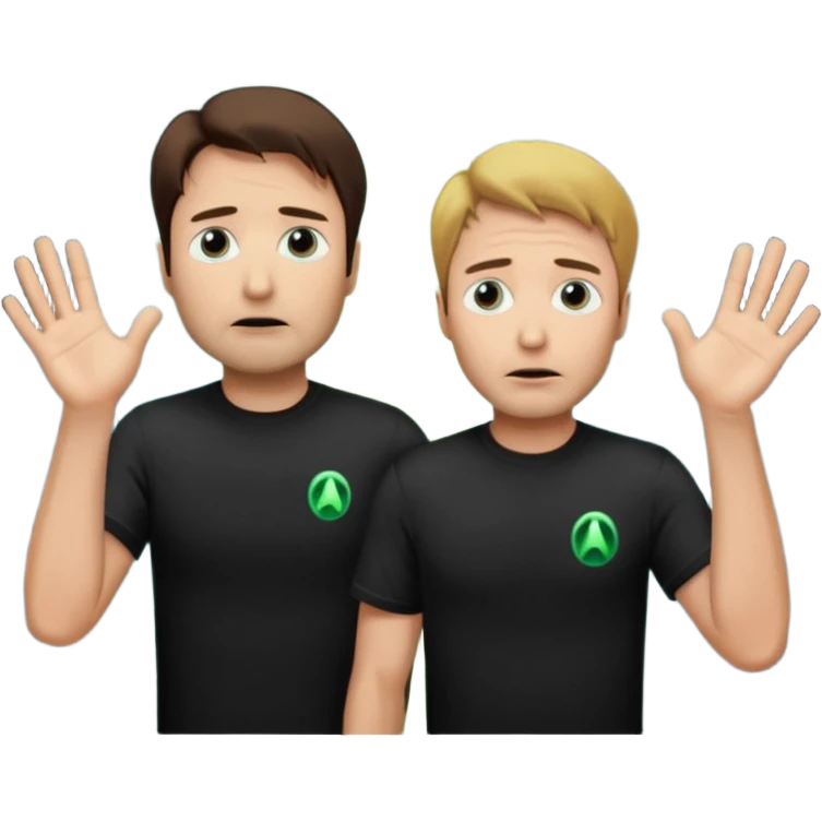 Mulder from the x-files looking very very worried (not trusting anyone today) while wearing a dark t-shirt an alien beam trying to lift him up emoji