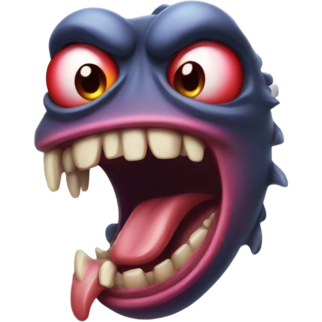 Angry tongue creature emoji