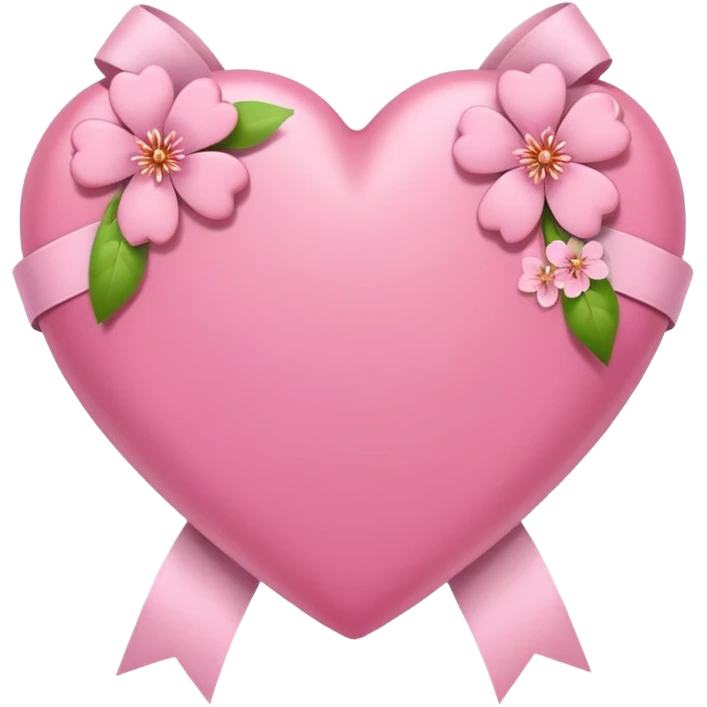 heart with sakura and ribbon emoji