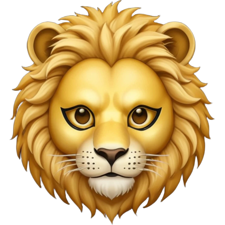 A lion face with a mask to cover his identity emoji
