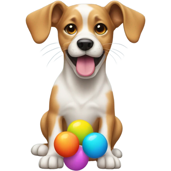 Dog eating balls emoji