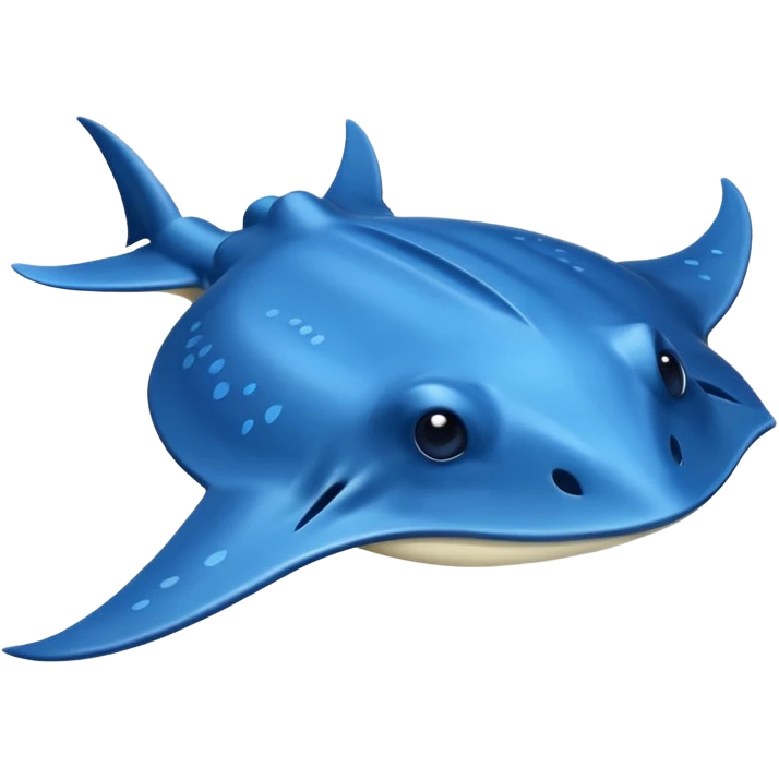 Flat Blue stingray emoji