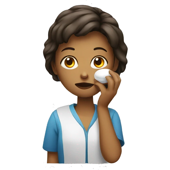 a girl eating a pill emoji