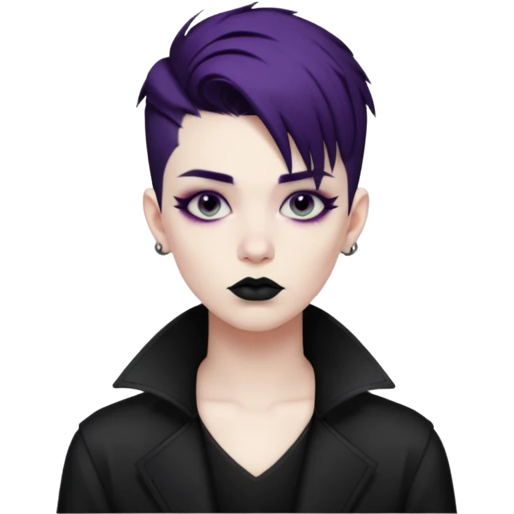 goth nonbinary person with cool masculine haircut emoji