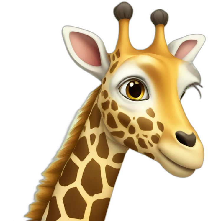 Girafe avec un lapin emoji