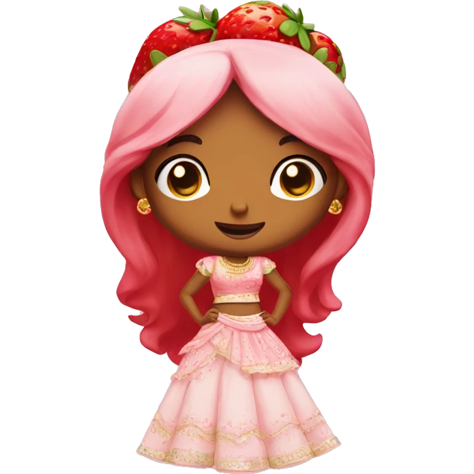 strawberry shortcake in a lehenga  emoji