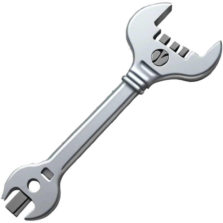 A digital wrench tool with binary code texture, zeros and ones visible on the surface emoji