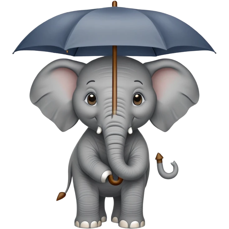 Elefant holding umbrella emoji