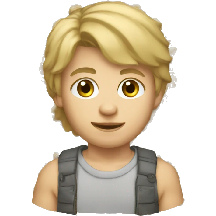 Caucasian dirty blonde hair little boy emoji