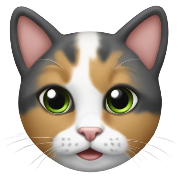 un gatto a tre colori che balla emoji