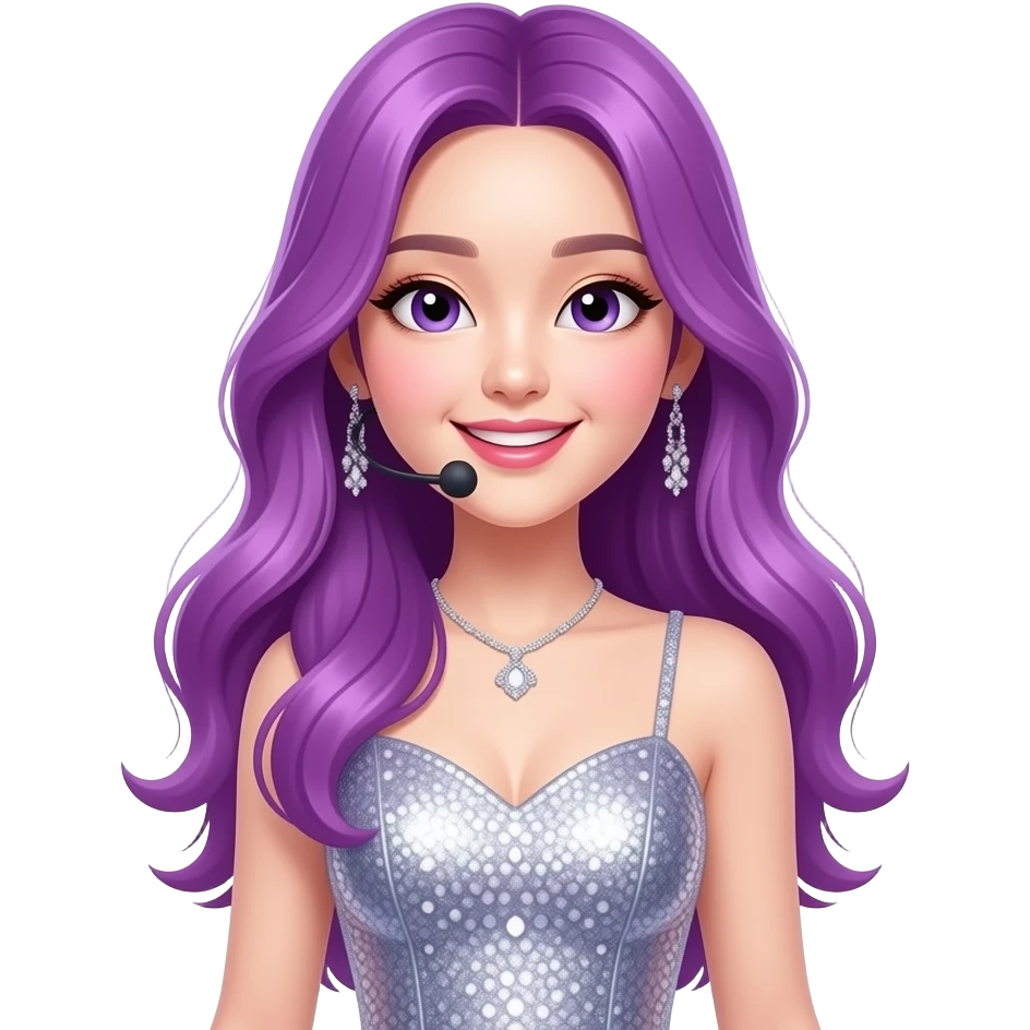 kpop purple hair girl emoji